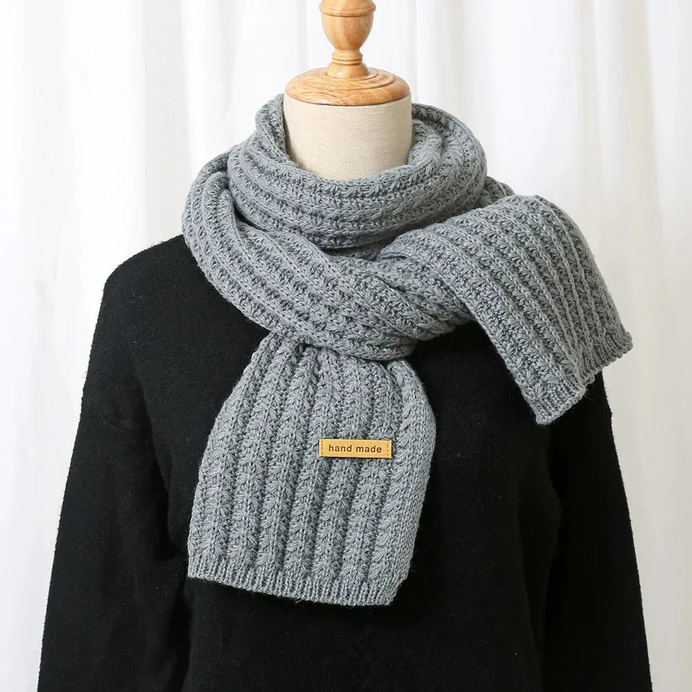 Thick Knitted Cashmere Lady Korean Style Winter Scarf