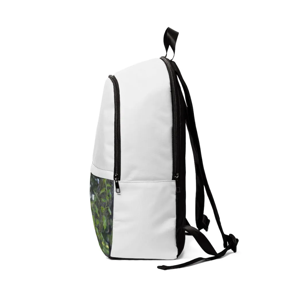 Tree Stump with Green Leaves Unisex Fabric Backpack