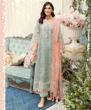 Unstitched Green  Cotton Pakistani Style Suits Dress Material