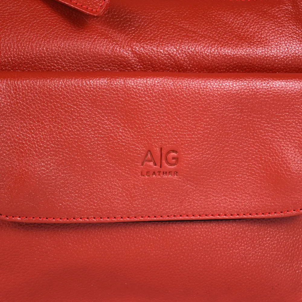 Urban Messenger Bag in Red Leather