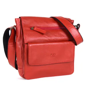 Urban Messenger Bag in Red Leather