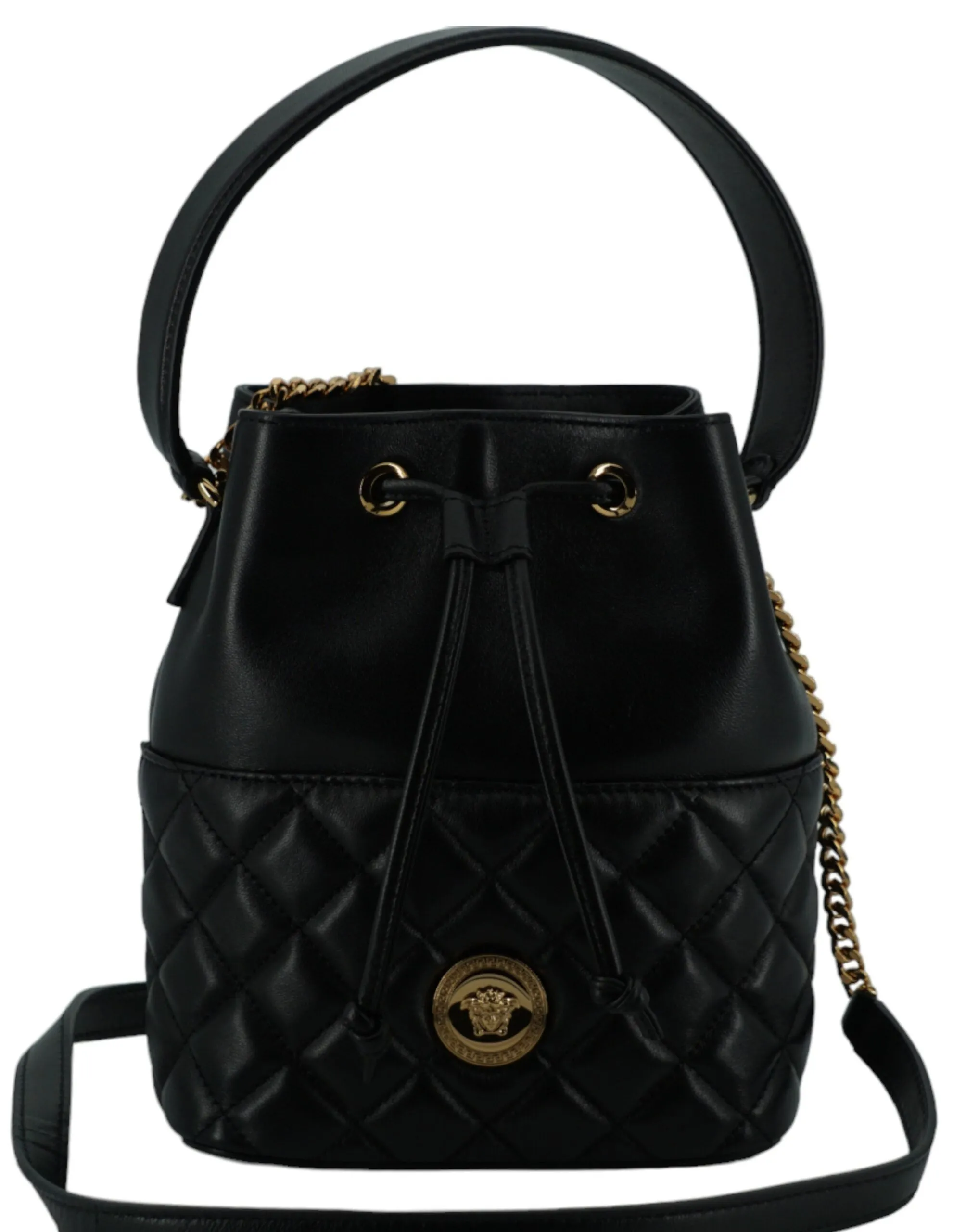 Versace Black Small Bucket Shoulder Bag