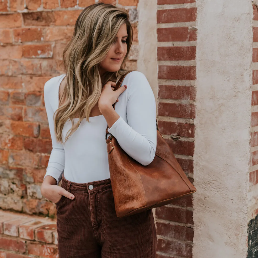 Walker Leather Shoulder Bag | Rustic Tan