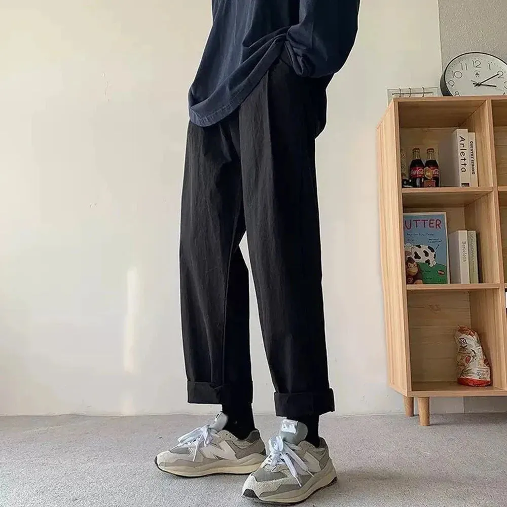 Wiaofellas  -  Fashion Straight Loose Baggy Trousers Men Casual Streetwear Cargo Pants Wide Leg Oversize Hip Hop Street Harajuku Vintage