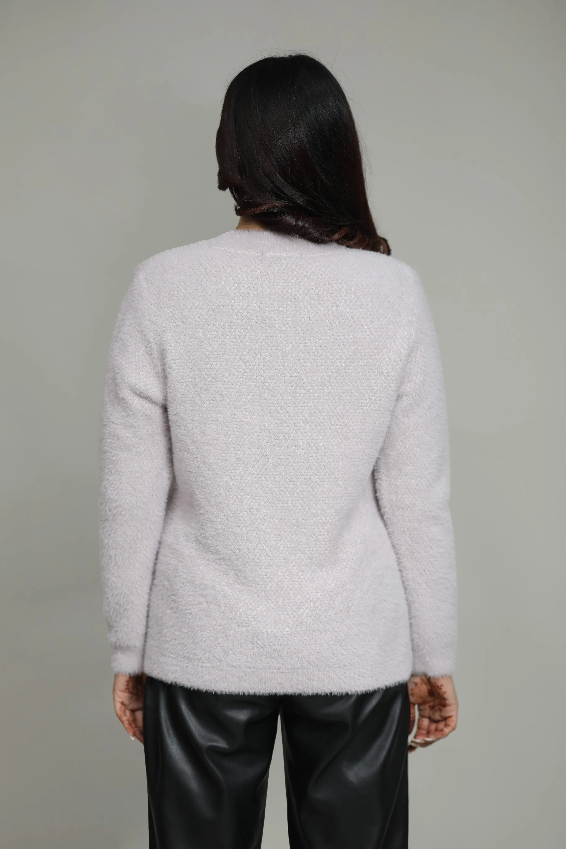 Women Round Neck Woolen Top