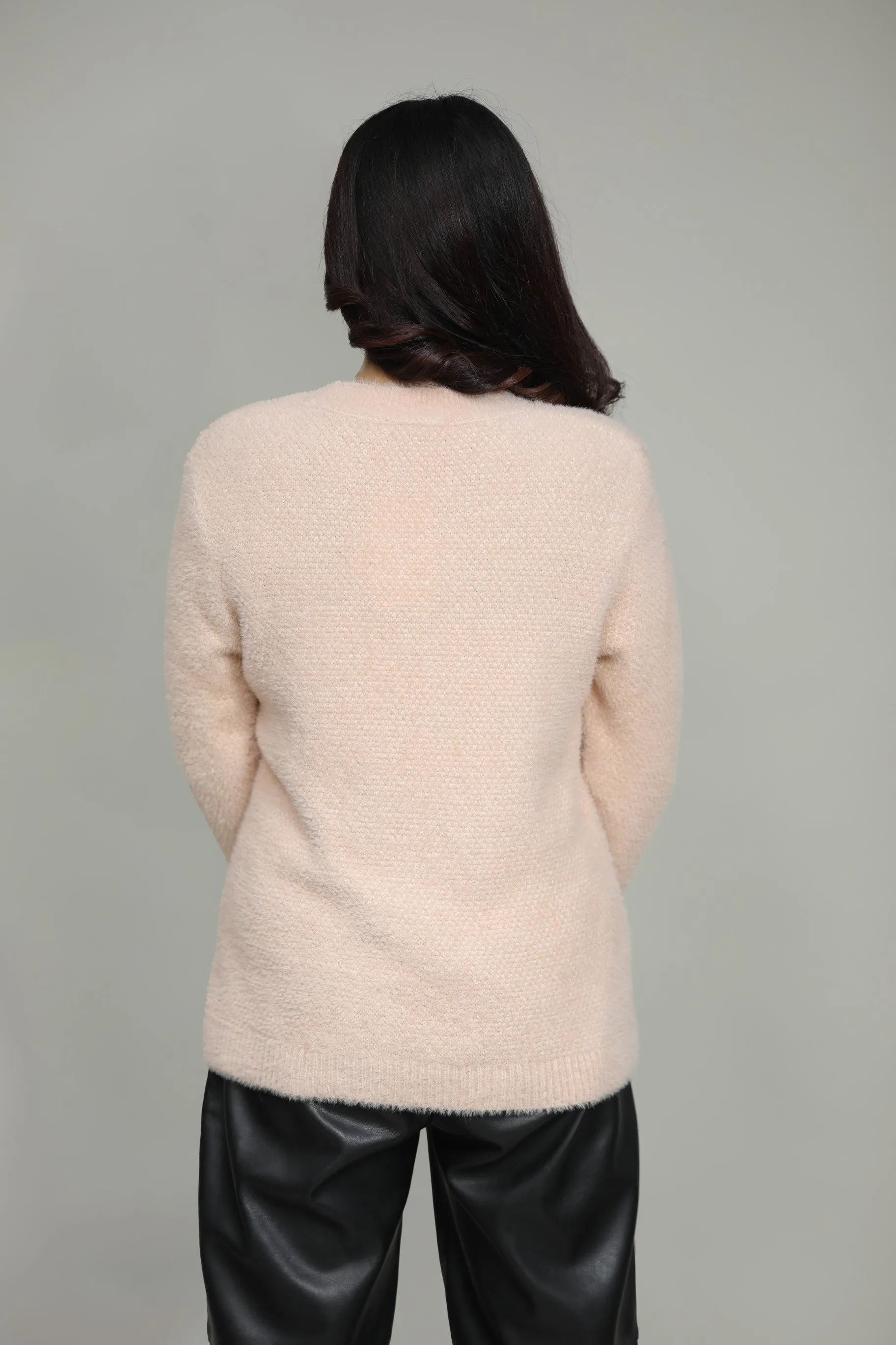 Women Round Neck Woolen Top