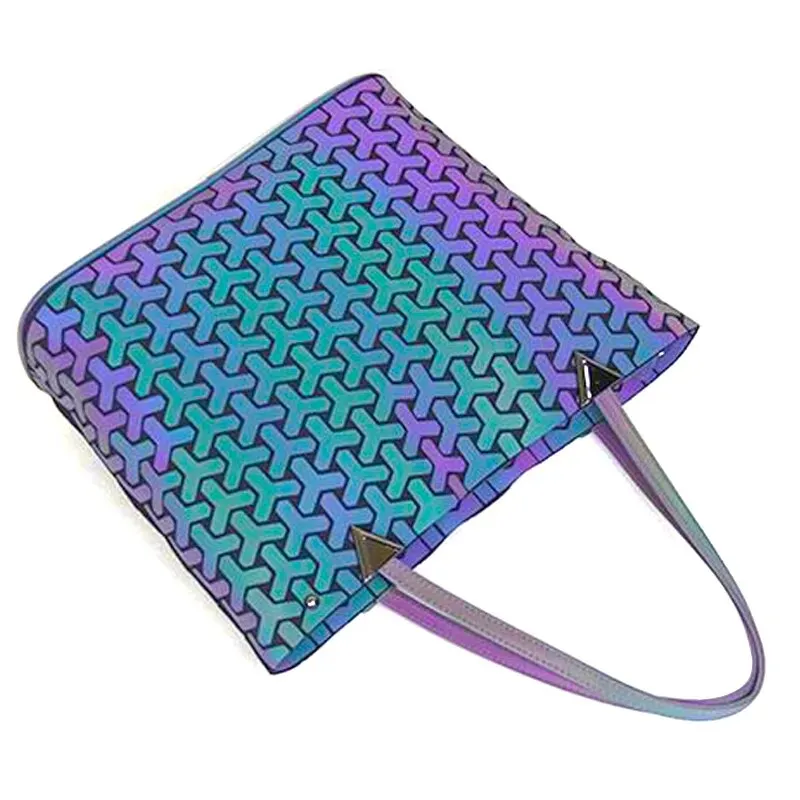 Women's Luminous Geometric Handbag Crossbody Purse PU Leather