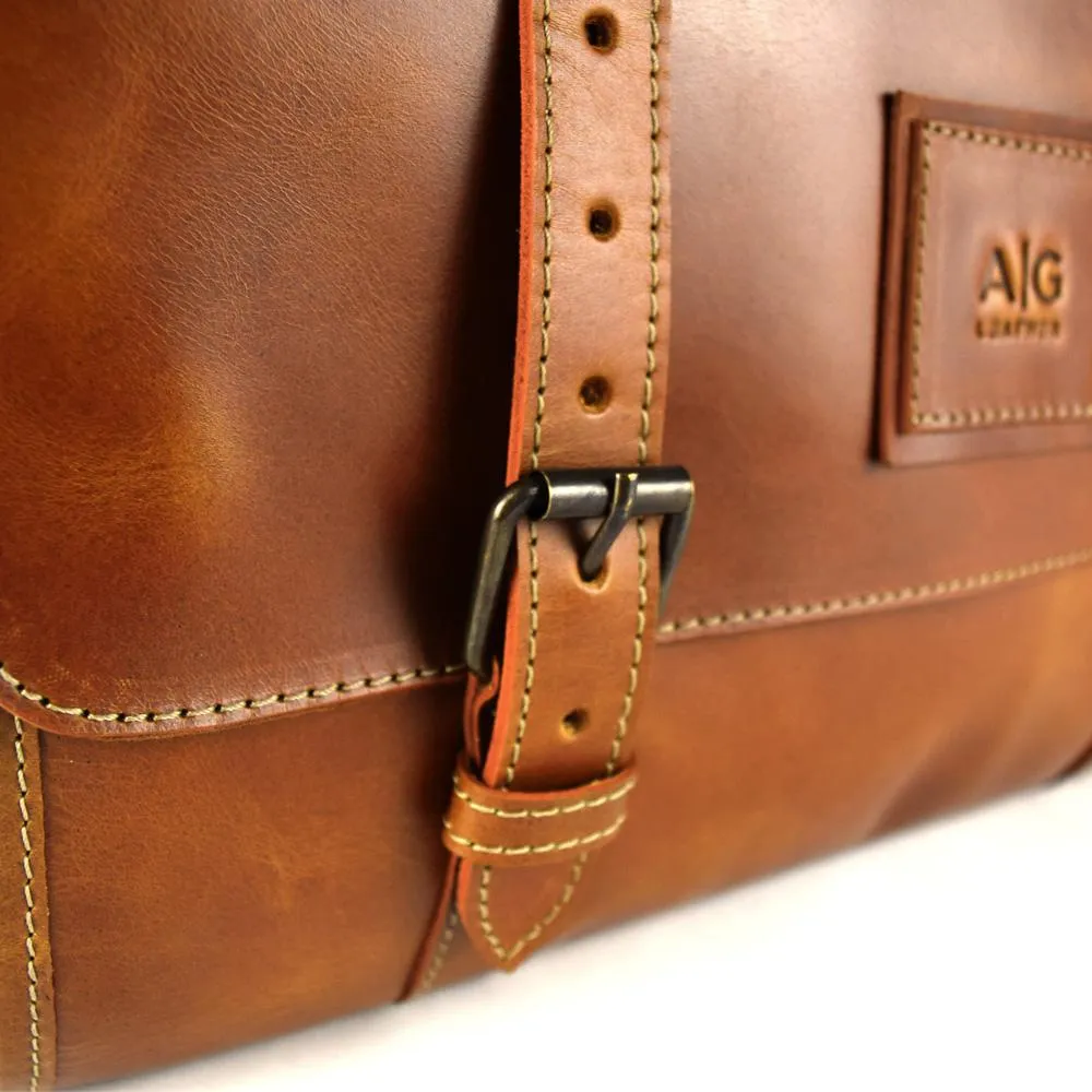 Wyoming Portfolio Briefcase in Cognac Leather