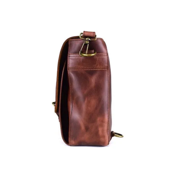 Wyoming Portfolio Briefcase in Rustic Brown Leather